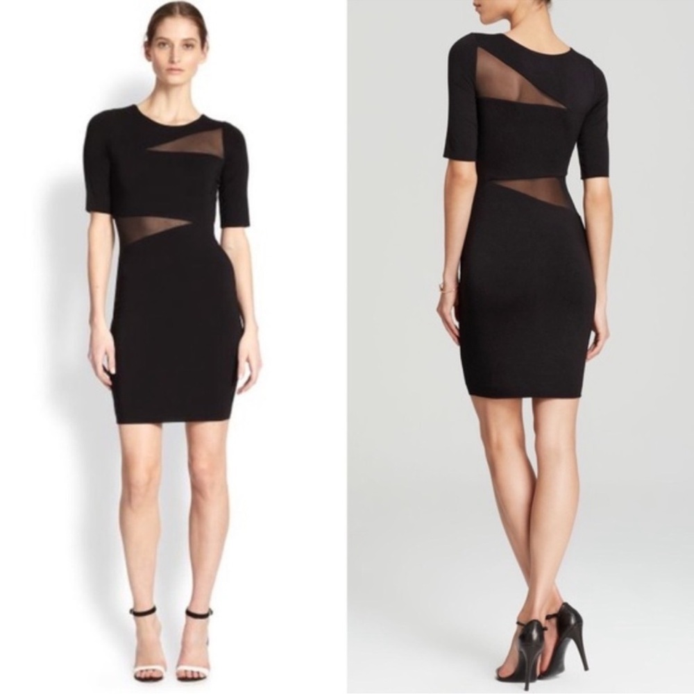 Bailey 44 Black Sheer-paneled Dress